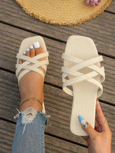 Women Minimalist Criss Cross Slide Sandals, Fabric Elegant Sandals shein